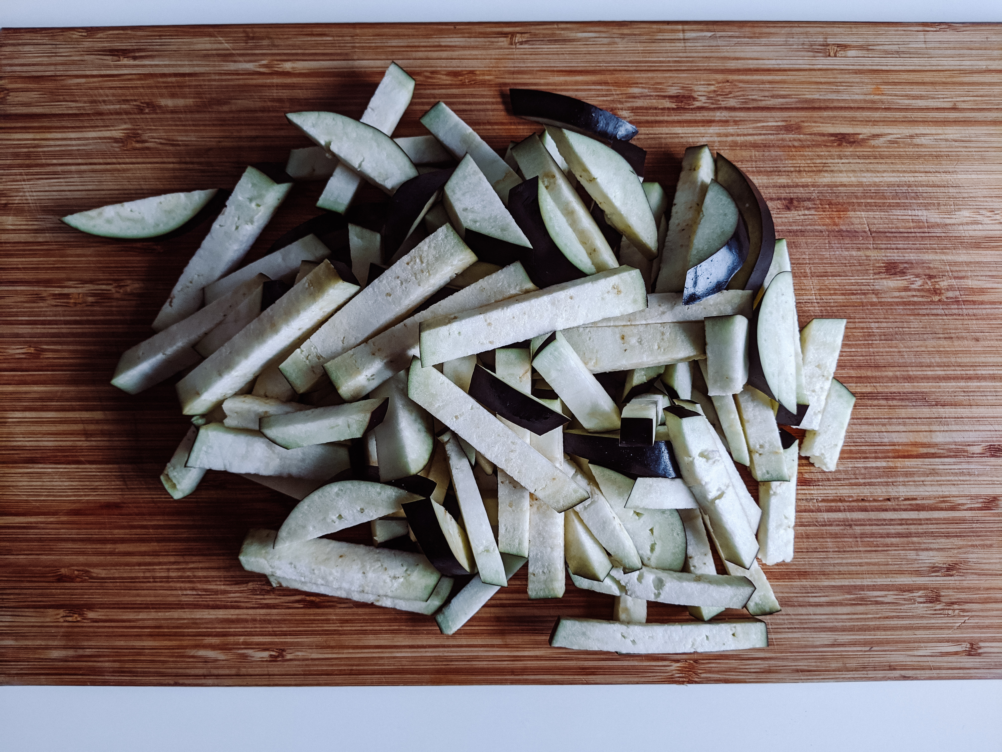 Cut eggplant